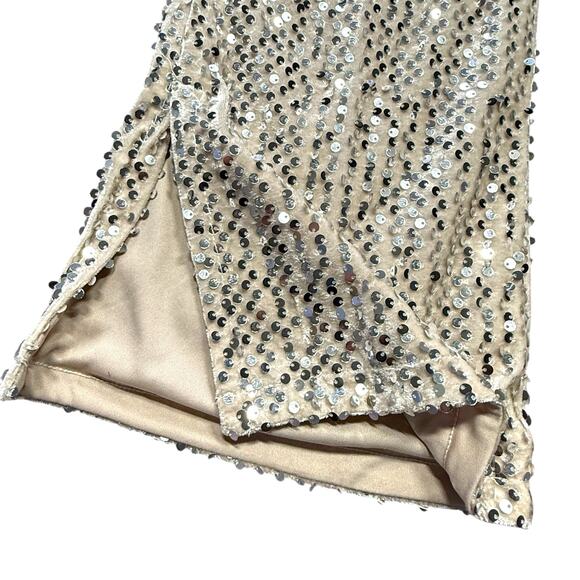 Sanctuary Charmed Kicker Flare Cream Silver Sequin Party Leggings Pants Small - Picture 3 of 8